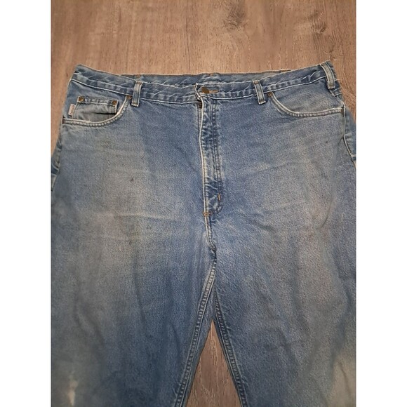 Carhartt Jeans Mens 42x32 Medium Blue Denim Relaxed Fit Liner 100% Cotton - Picture 2 of 11